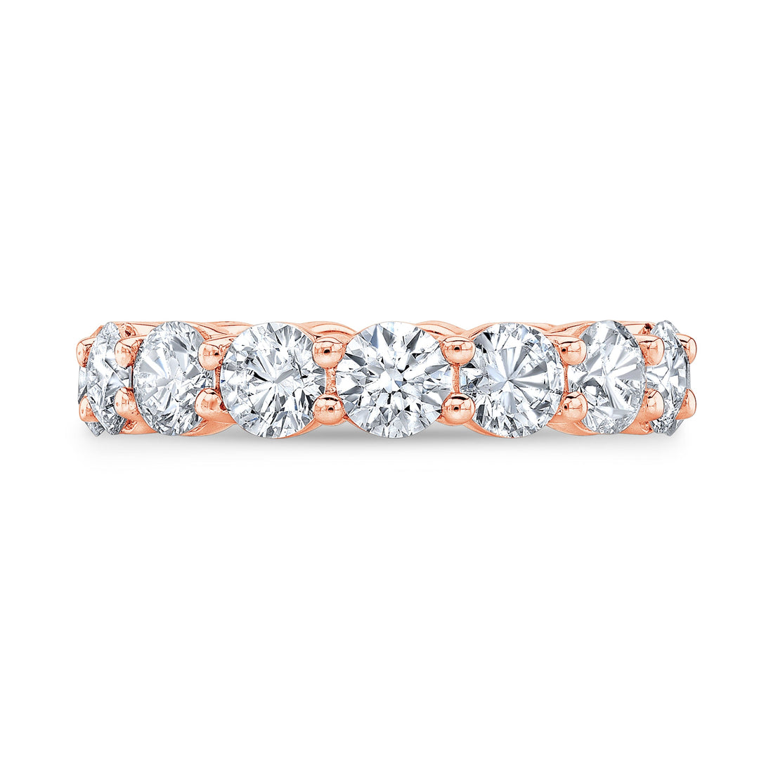 7 Carat Round Eternity Ring F-G Color VS1 Clarity Excellent Cut