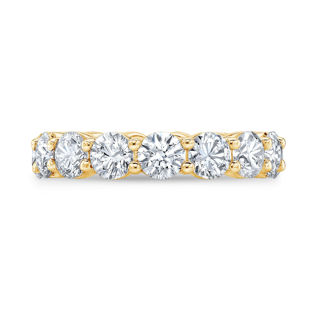 7 Carat Round Eternity Ring F-G Color VS1 Clarity Excellent Cut