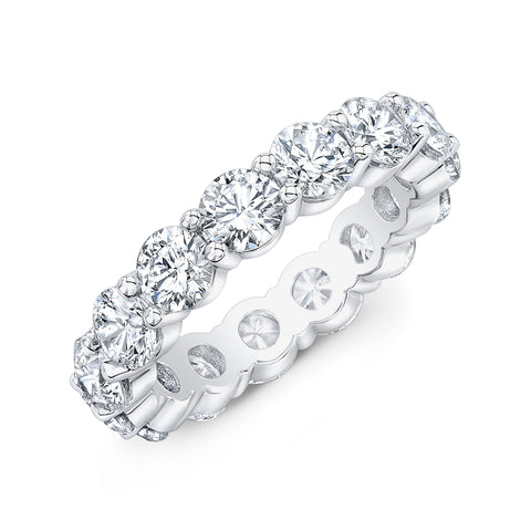 3.00 Carat Round Cut Diamond Eternity Ring F-G Color VS