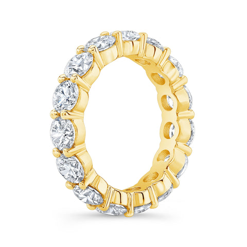 Diamond Eternity Band Yellow Gold Side View