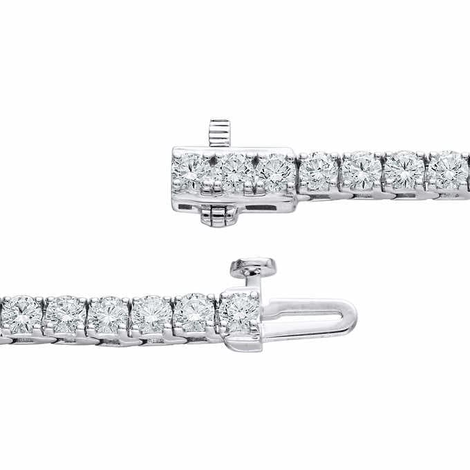 Round Cut tennis bracelet lock type