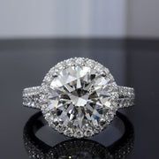 Halo Split Shank Round Cut Diamond Ring