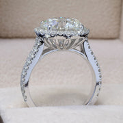 Halo Split Shank Round Cut Diamond Ring side view