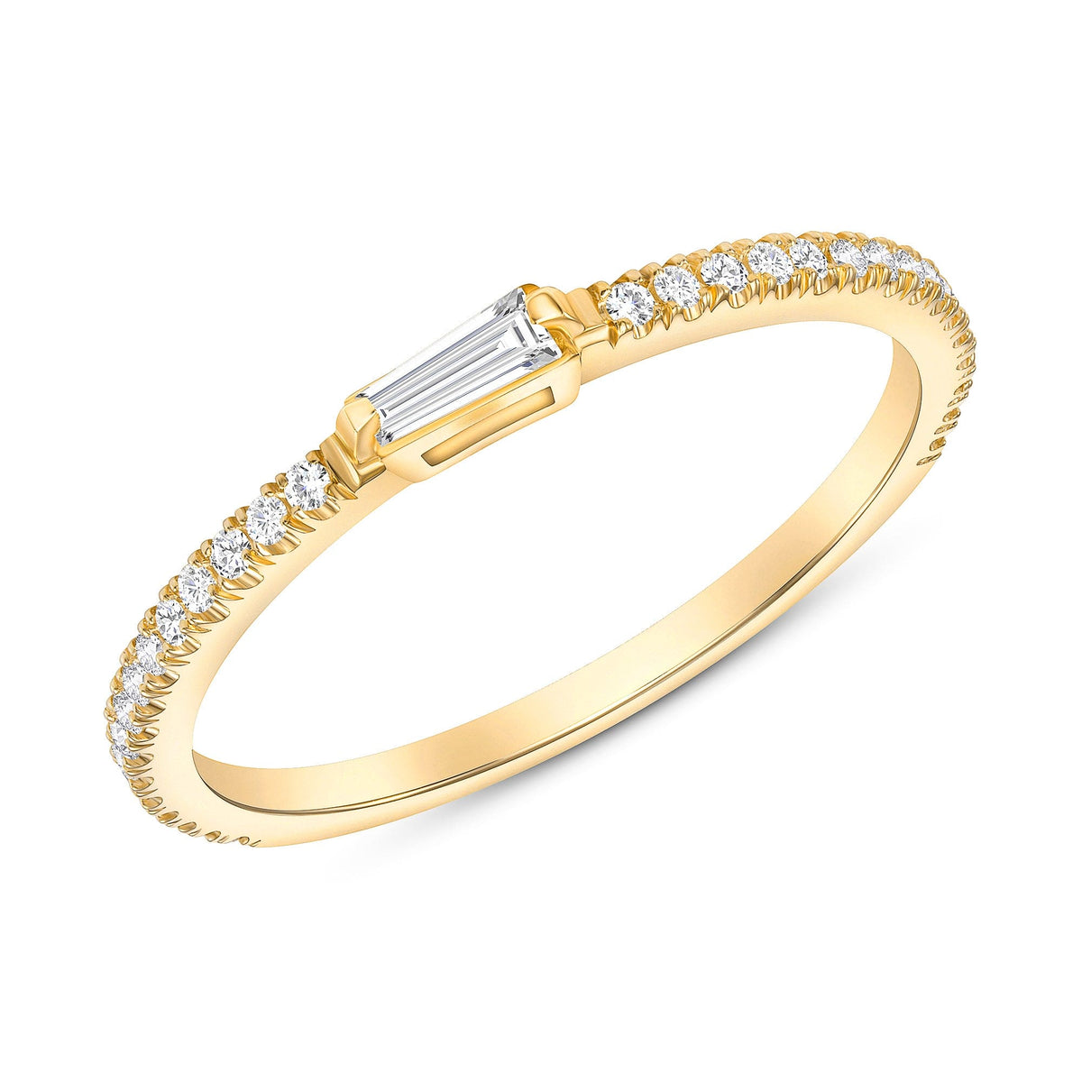 Royalty baguette & round diamond ring