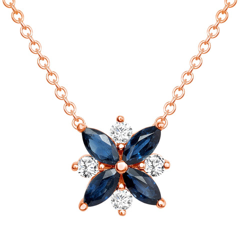 Butterfly Sapphire Diamond Necklace