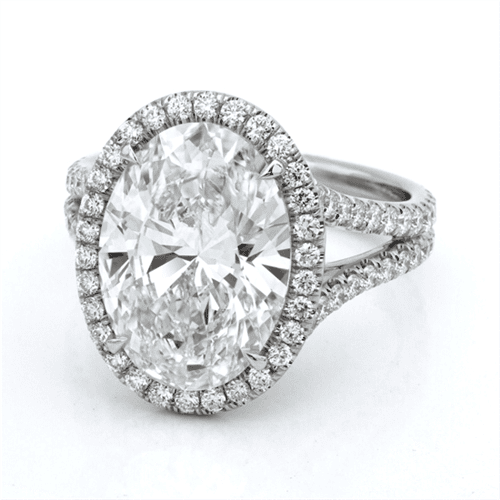 Split shank oval engagement ring