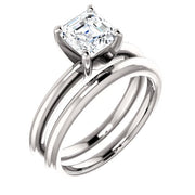 1.50 Ct. Asscher Cut Diamond Ring Set G Color VS1 GIA Certified