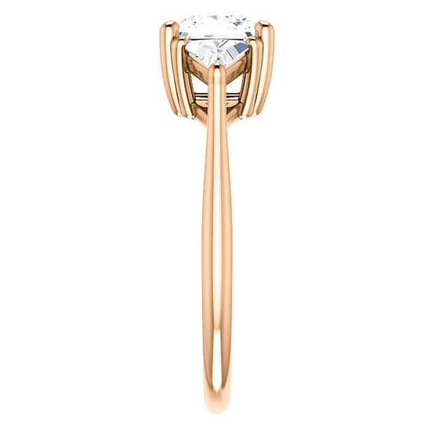 3 Stone Princess Cut Diamond Ring with Trillions Rose Gold