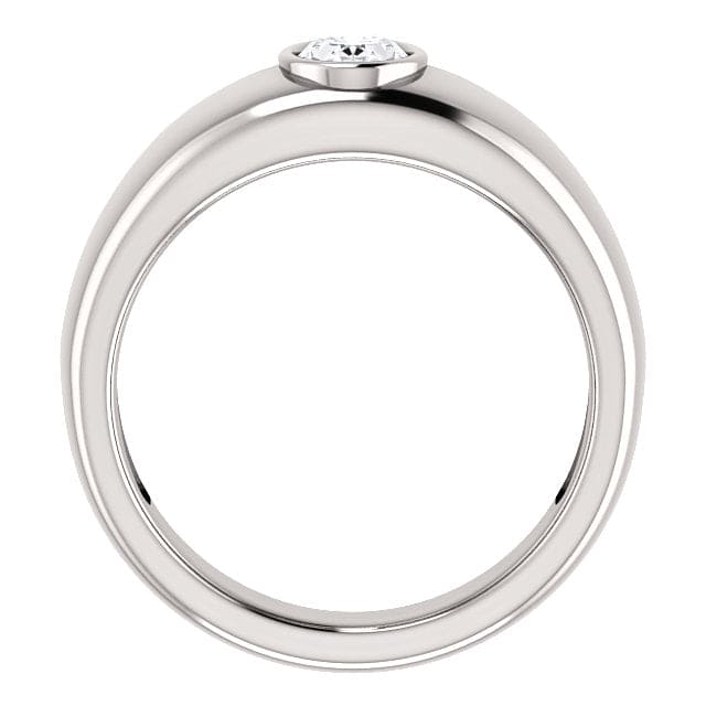 1.50 Ct. Men's Oval Cut Diamond Ring Bezel Set H Color SI1 Clarity GIA Certified