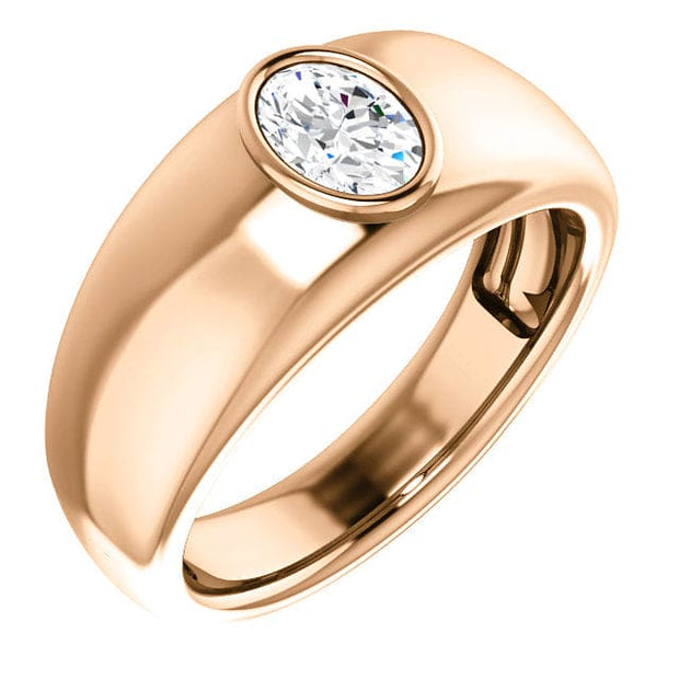 Oval Diamond Ring For Men Rose Gold