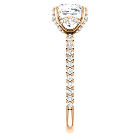 2.90 Ct. Hidden Halo Cushion Cut Diamond Ring Set G Color VS1 GIA Certified