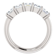 5 Stone Princess Cut Diamond Ring Profile White