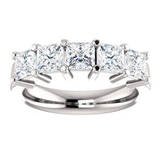 5 Stone Princess Cut Diamond Ring Front View