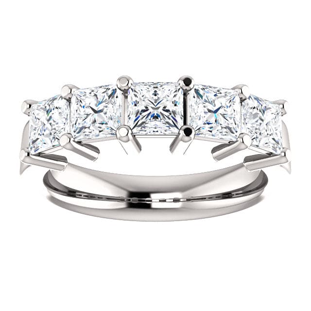1.50 Ct. Princess Cut 5 Stone Shared Prong Diamond Ring (GIA Certified)