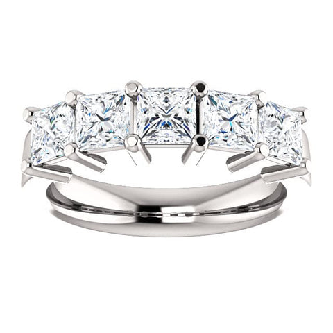 1.50 Ct. Princess Cut 5 Stone Shared Prong Diamond Ring