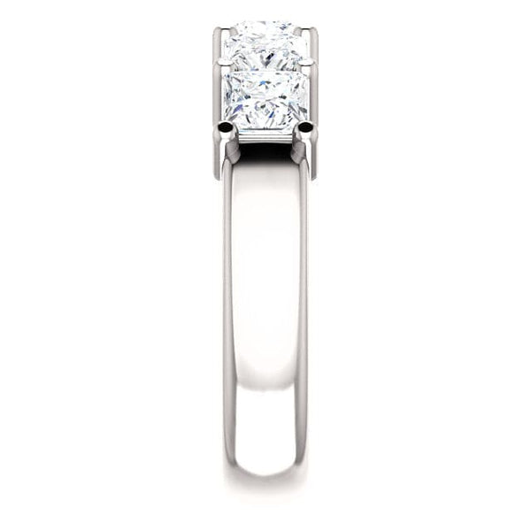 5 Stone Princess Cut Diamond Ring Side View