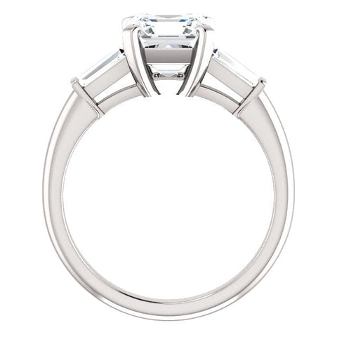 2.05 Ct. Asscher Cut & Baguettes 3Stone Diamond Ring H Color VS1 GIA Certified