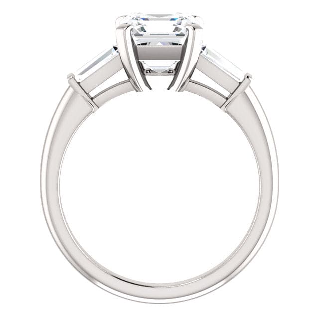 2.55 Ct. Asscher Cut & Baguettes 3-Stone Ring G Color VS1 GIA Certified