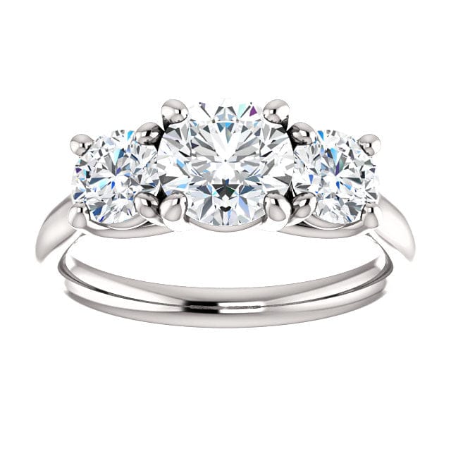 2 Carat 3-Stone Round Cut Ring H Color SI1 GIA Certified