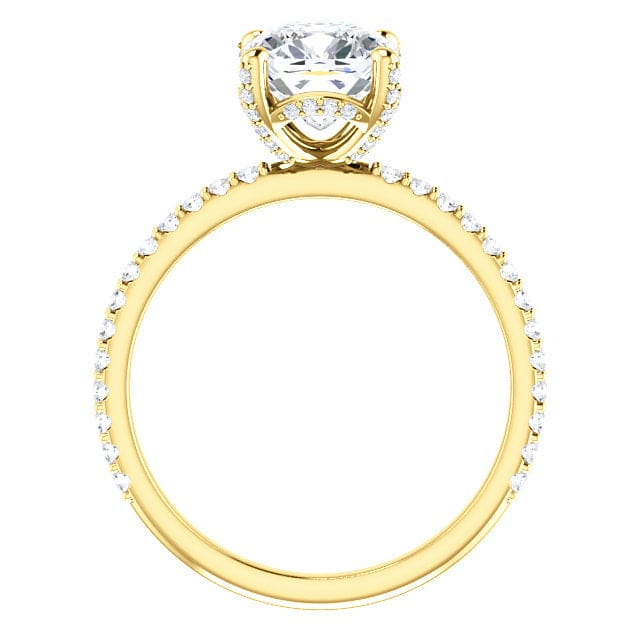 2.90 Ct. Hidden Halo Cushion Cut Diamond Ring Set G Color VS1 GIA Certified