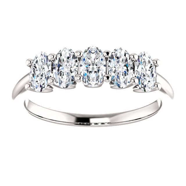 1 Carat 5 Stone Oval Diamond Ring F-G Color SI1 Clarity