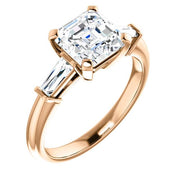 2.05 Ct. Asscher Cut & Baguettes 3Stone Diamond Ring H Color VS1 GIA Certified