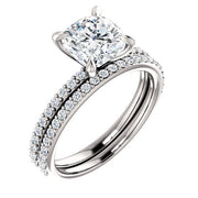 2.50 Ct. Classic Cushion Cut Engagement Ring Set G Color VS2 GIA Certified