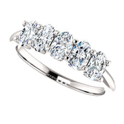 1.50 Ct. 5 Stone Oval Diamond Ring F-G Color SI1 Clarity