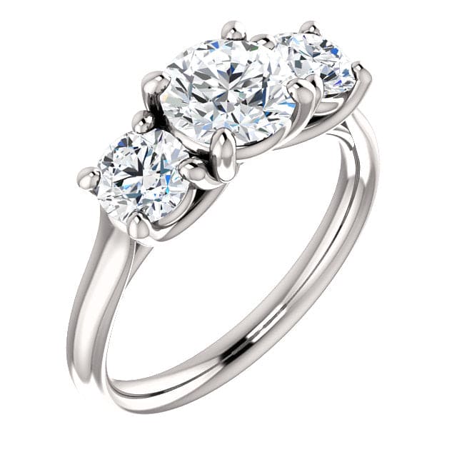 3 stone round cut diamond ring