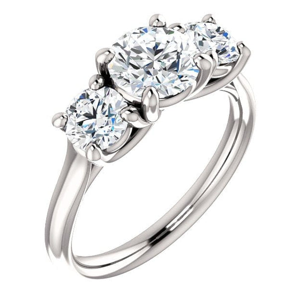 3 Stone Round Cut Engagement Ring