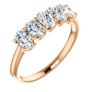 5 Stone Oval Diamond Ring rose gold