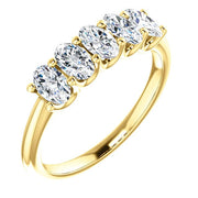 5 Stone Oval Diamond Ring yellow gold