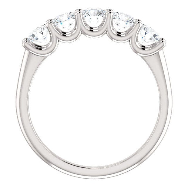 Round Cut 5 Stone Diamond Ring Side View