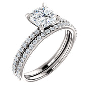 2.20 Ct. Classic Cushion Cut Engagement Ring Set H Color VS2 GIA Certified