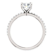 3.25 Ct. Cushion Cut Solitaire Ring with Accents J Color VS2 GIA Certified