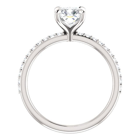 3.25 Ct. Cushion Cut Solitaire Ring with Accents J Color VS2 GIA Certified