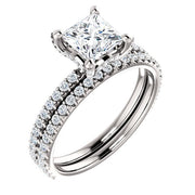 Hidden Halo Princess Cut Engagement Ring