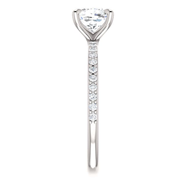 3.25 Ct. Cushion Cut Solitaire Ring with Accents J Color VS2 GIA Certified