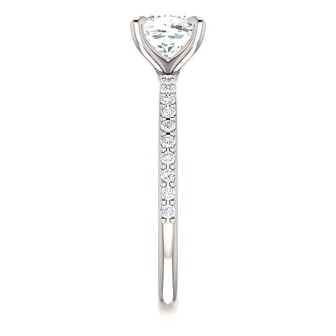 3.25 Ct. Cushion Cut Solitaire Ring with Accents J Color VS2 GIA Certified