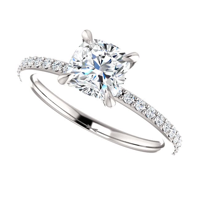 1.80 Ct. Cushion Cut Diamond Engagement Set F Color IF GIA Certified