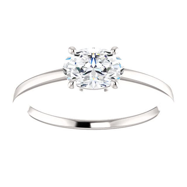 1.50 Ct. East West Oval Engagement Ring G Color VS2 GIA Certified