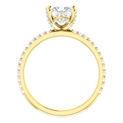 Hidden Halo Princess Cut Engagement Ring Side Yellow Gold