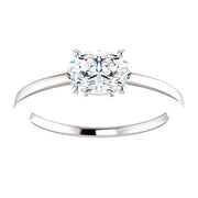 East West Oval Engagement Ring Front View