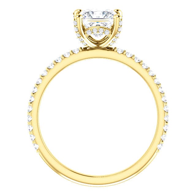 4.00 Ct. Hidden Halo Princess Cut Engagement Ring H Color VS2 GIA Certified