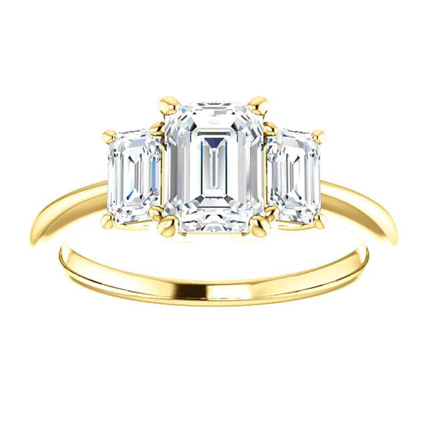 1.80 Ct. Emerald Cut 3 Stone Diamond Engagement Ring H VVS1 GIA Certified