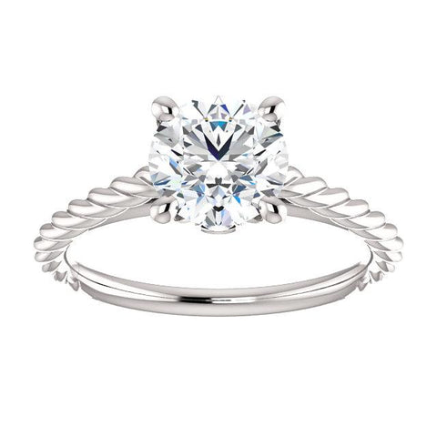 1.10 Ct. Round Cut Rope Style Engagement Set G Color VS2 GIA Certified