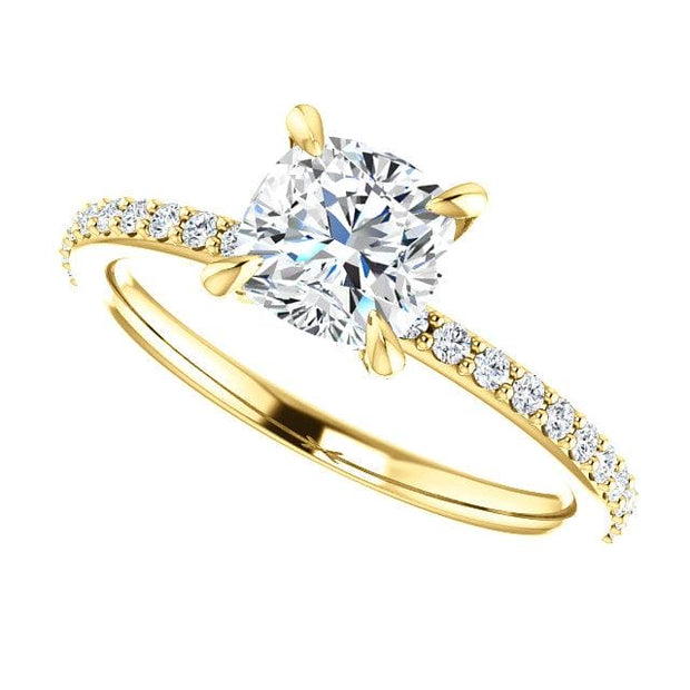 1.75 Ct. Cushion Cut Diamond Ring with Accents H Color VS1 GIA Certified