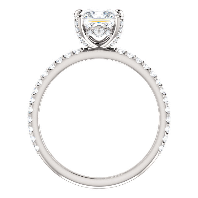 Hidden Halo Diamond Engagement Ring Set