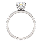 Hidden Halo Princess Cut Engagement Ring Side view