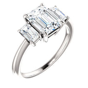 2.60 Ct. Emerald Cut 3 Stone Diamond Engagement Ring G Color VVS1 GIA Certified